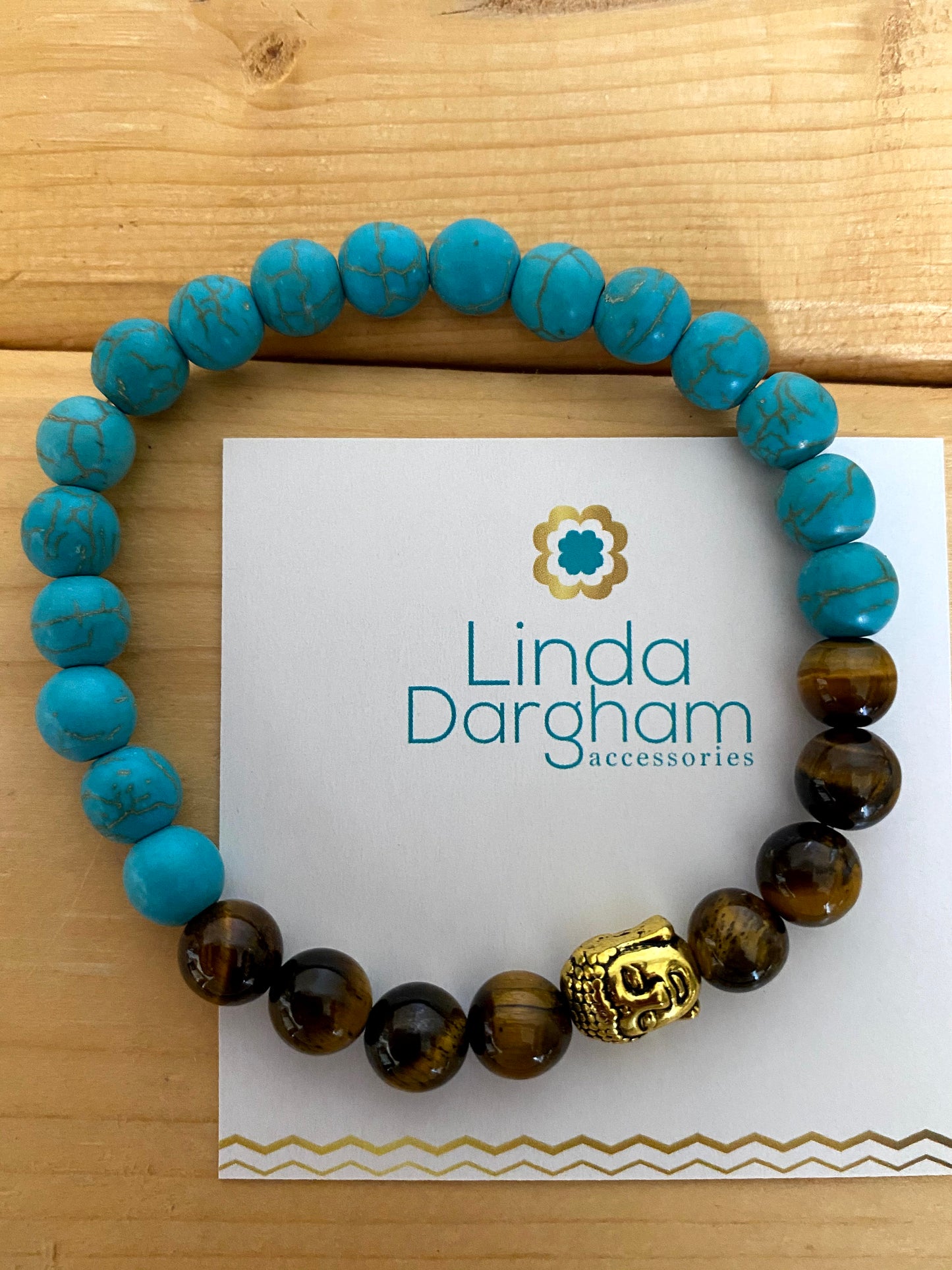 Pulsera de Turquesinas y Ojo de Tigre con buda
