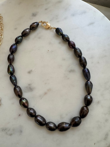 Collar perlas Negras naturales Tahití