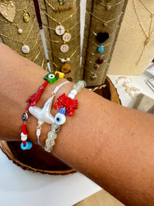 Pulsera cruz de Madre perla