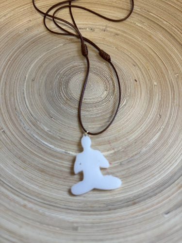 Choker White Buddha Silhouette