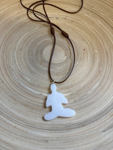Choker White Buddha Silhouette