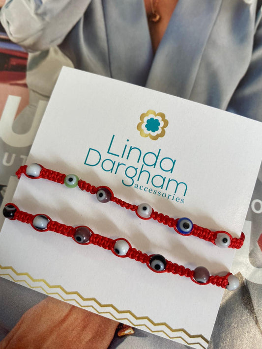 Pulsera tejida de mini ojos