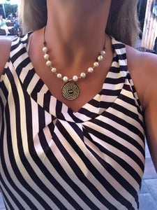 Our Father Necklace With Freshwater Pearls