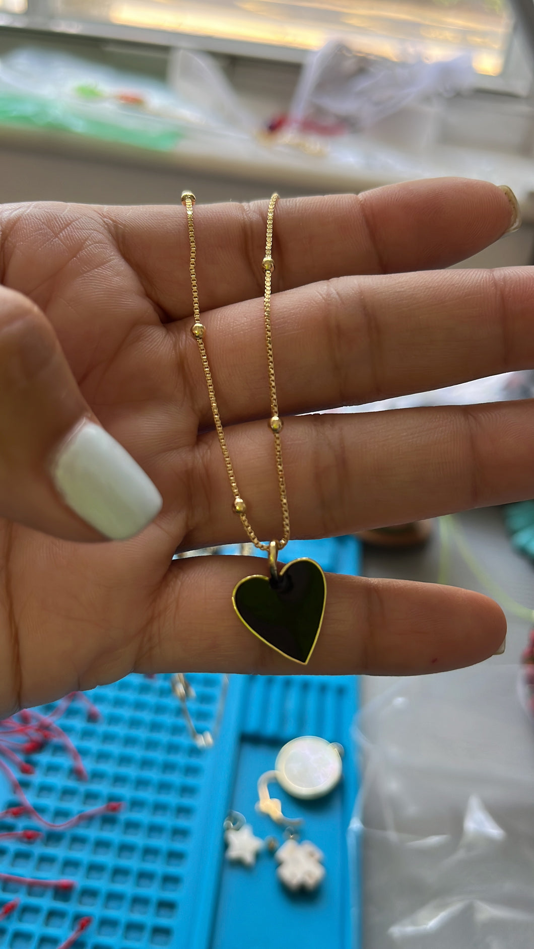 Cadena corazón negro
